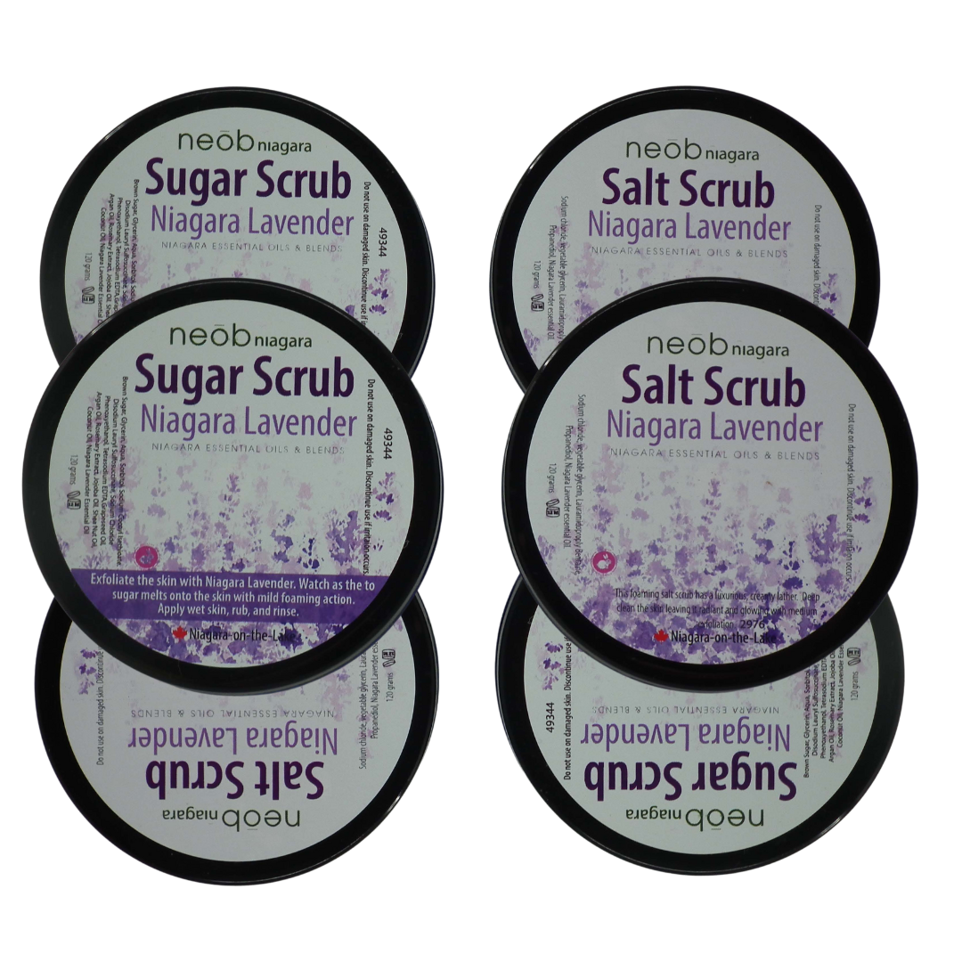 Lavender Salt and Sugar Scrubs (Case of 6)